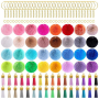160 Pieces Keychain Pom Pom Tassel Set For Diy Projects Random Color