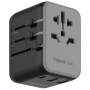 1-WORLD 20W 3-PORT + Ac Travel Adapter - Black