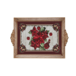 Tray With Poinsettias 39X25X2.5CM