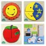 Wooden Puzzles With 4-5 Pieces Each For 18 Months Up Set Of 4 Puzzles