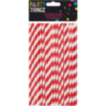Red & White Striped Paper Straws 20-PACK