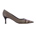 Pointed Leather Pumps -grey