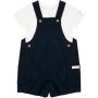 Made 4 Baby Boys 2 Piece Linen Navy Dungaree 6-12M