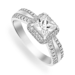 Chet Sterling Silver & Cubic Zirconia Princess Ring