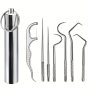 7PCS Portable Stainless Steel Toothpicks Pocket Set Reusable Metal Toothpicks For Outdoor Picnic Camping Traveling