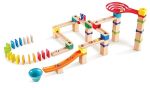 Hape Marble Run Race Track Wooden Diy Marble Run Set With Dominoes Steam Educational Learning Toy 81 Pieces For Kids 3 Years+