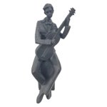 Habitat Resin Musician Figurine Matt Black Height: 30CM
