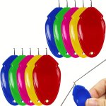 6PCS Colorful Oval Shaped Needle Threaders Diy Needle Threader Sewing Tool For Sewing Crafting Knitting Craft Quilting
