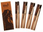 Kho Eco-friendly Bamboo Toothbrush Set Of 4 - Charcoal Bpa-free Bristles