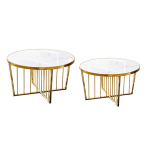 2-IN-1 Modern Marble Top Nesting Table Set