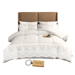 Smte Bedspread Set With A Smte KEYRING-DL5PC 5-PIECE White With Keychain