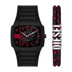 Diesel Cliffhanger 2.0 Three-hand Black Silicone And Stainless Steel Men's Watch DZ2191SET