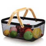 Senza Wire Storage Basket With Wooden Handles