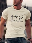 Men's Summer Fashion 3D Deer Print T-Shirt - Casual Round Neck Short Sleeve Polyester Blend