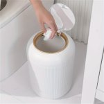 1PC 3 9.5L Anti Odor Trash Bin With Lid Simple And Fashionable Plastic Trash Can Kitchen Living Room Bathroom Trash Can MINI Stu