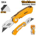 Ingco HUK6288 Folding Knife 61X19MM+6BLADES