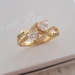 NJ509-CRI103673 Personalized Names & Birthstones Ring Gold Plated 925 Sterling Silver
