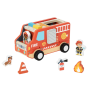 - Pretend Play Wooden Fire Truck Toy Set - 7 Pieces