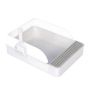 41CM High Sided Semi Open Cat Litter Tray With Hanging Scoop - White