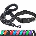 Ladoogo Reflective Dog Collar Padded With Soft Neoprene Breathable Adjustable Nylon Dog Collars For Small Medium Large Dogs Smal
