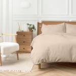 Easy Care 144 Thread Count Polycotton Duvet Cover Set Stone - Super King 260X240CM