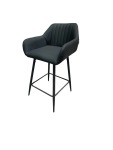 Modern Contoured Bar Stool - Grey