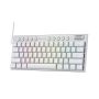 Redragon K632 60% Wired Rgb Mechanical Keyboard Tri-mode Ultra-thin Low Profile Gaming Keyboard W/no-lag Connection Dedicated Media Control & Linear Red Switch White