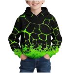 Boys Hoodies Cool 3D Graphic Print Pullover With Pocket Kids Fashion Warm Winter Hooded Sweatshirts