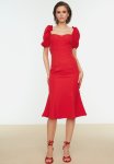 Red Woven Elegant Dress
