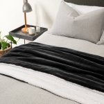 Soft Faux Fur Rabbit Blanket Slate - 200X230CM