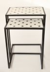 Side Table With Black & White Mosaic Top