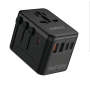 Aimax Universal Travel Adapter Charger Ac Plug Usa Eu UK Au USB Type-c - Black