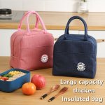 Durable Oxford Fabric Insulated Lunch Bag - Portable Bento Box Carrier For Work School & Outdoor Picnics - Animal Theme Square K