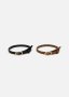 Double Buckle Faux Leather Belts 2 Pack