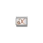 Composable Classic Link Letter X In Rose Gold And Cubic Zirconia