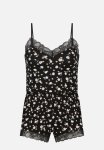 Pj Cami Short Viscose Daisy - Black