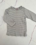 Cotton On Black And White Striped Long Sleeve T Shirt 1Y