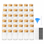 36 Glass Spice Jars With Bamboo Lids Seasoning Storage Containers Kitchen