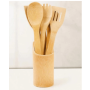 5 Piece Bamboo Kitchen Utensils Set - Sustainable Cooking Tools