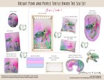 Cot Duvet Bedding Bright Pink And Purple Turtle Under The Sea Set