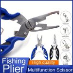 1PC Multifunctional Fishing Pliers Braided Line Cutter Hook Remover Split Ring Opener