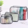 3PCS Waterproof Clear Toiletry Bag Set - Durable Pvc Travel Cosmetic Bags For Women Carry-on Accessories Organizer