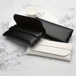Trendy Classic Elegant Glasses Case Pu Leather Portable Sunglasses Storage Box Simple Protective Eyewear Accessories For Men Wom