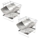 Camping Fire-burning Bench Braai Ultra-light Stainless Steel Set Of 2