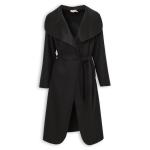 Black Melton Shawl Collar Coat