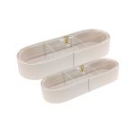 2 Piece Acrylic & Leather Tray Cream