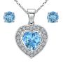 Heart Jewellery Set - Pink Crystal Rosegold
