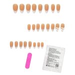 24 Pieces Almond Shape 3D Bow Decor Press-on Nail Set - White/nude