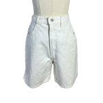 White Vintage High Waist Bermuda Shorts - S