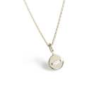 The Juno Disc Pendant Lab Grown Marquise Diamond White Gold
